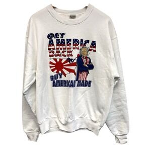 VTG USA Patriotic Uncle Sam Crewneck Sweatshirt S.S. BUY American Made FOTL L/XL